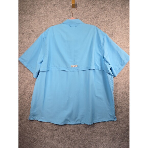 REALTREE Fishing Shirt Button Down Short Sleeve Vented Men's 2XL Light Blue - Picture 6 of 8